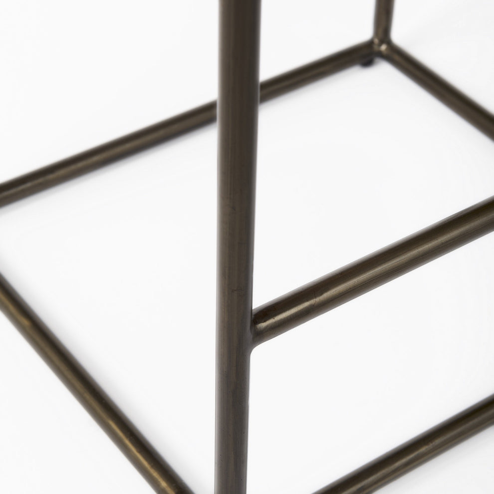 Black Woven Leather Counter Stool By Homeroots | Counter Stools | Modishstore - 8