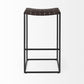 Dark Brown Woven Leather Bar Stool By Homeroots | Bar Stools | Modishstore - 2