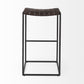 Dark Brown Woven Leather Bar Stool By Homeroots | Bar Stools | Modishstore - 4