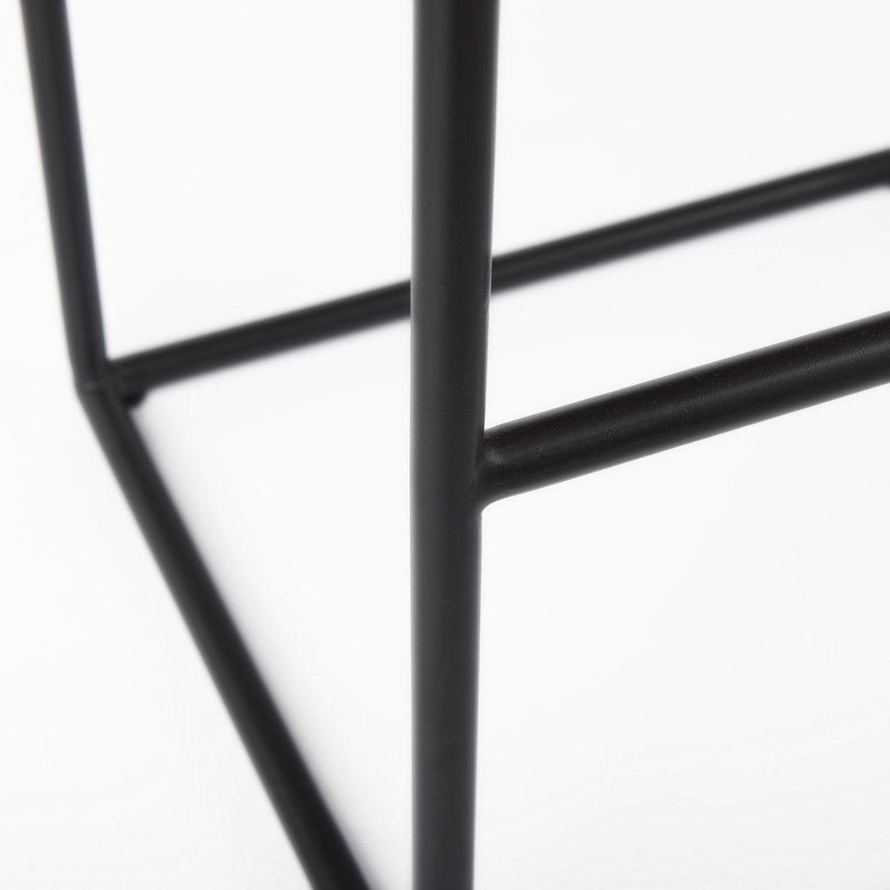 Dark Brown Woven Leather Bar Stool By Homeroots | Bar Stools | Modishstore - 9