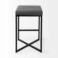 Geo Cube Black Metal And Gray Counter Stool By Homeroots | Counter Stools | Modishstore - 4