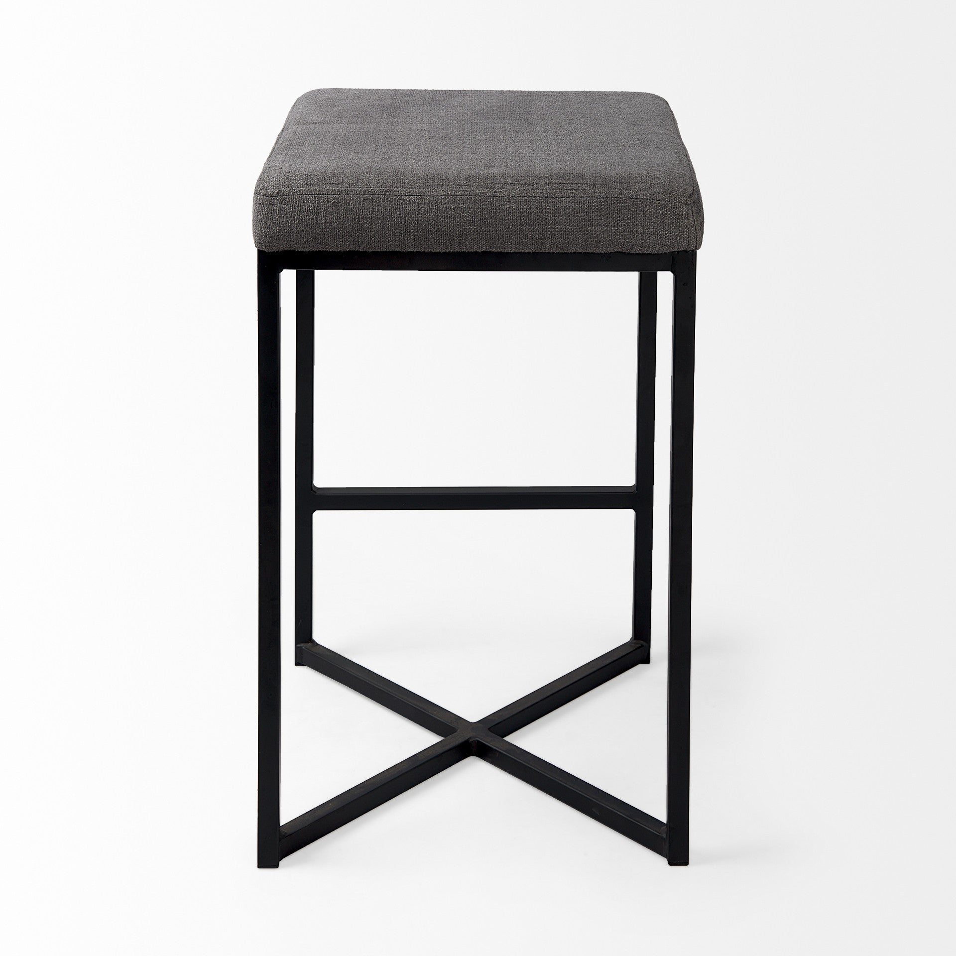 Geo Cube Black Metal And Gray Counter Stool By Homeroots | Counter Stools | Modishstore - 4