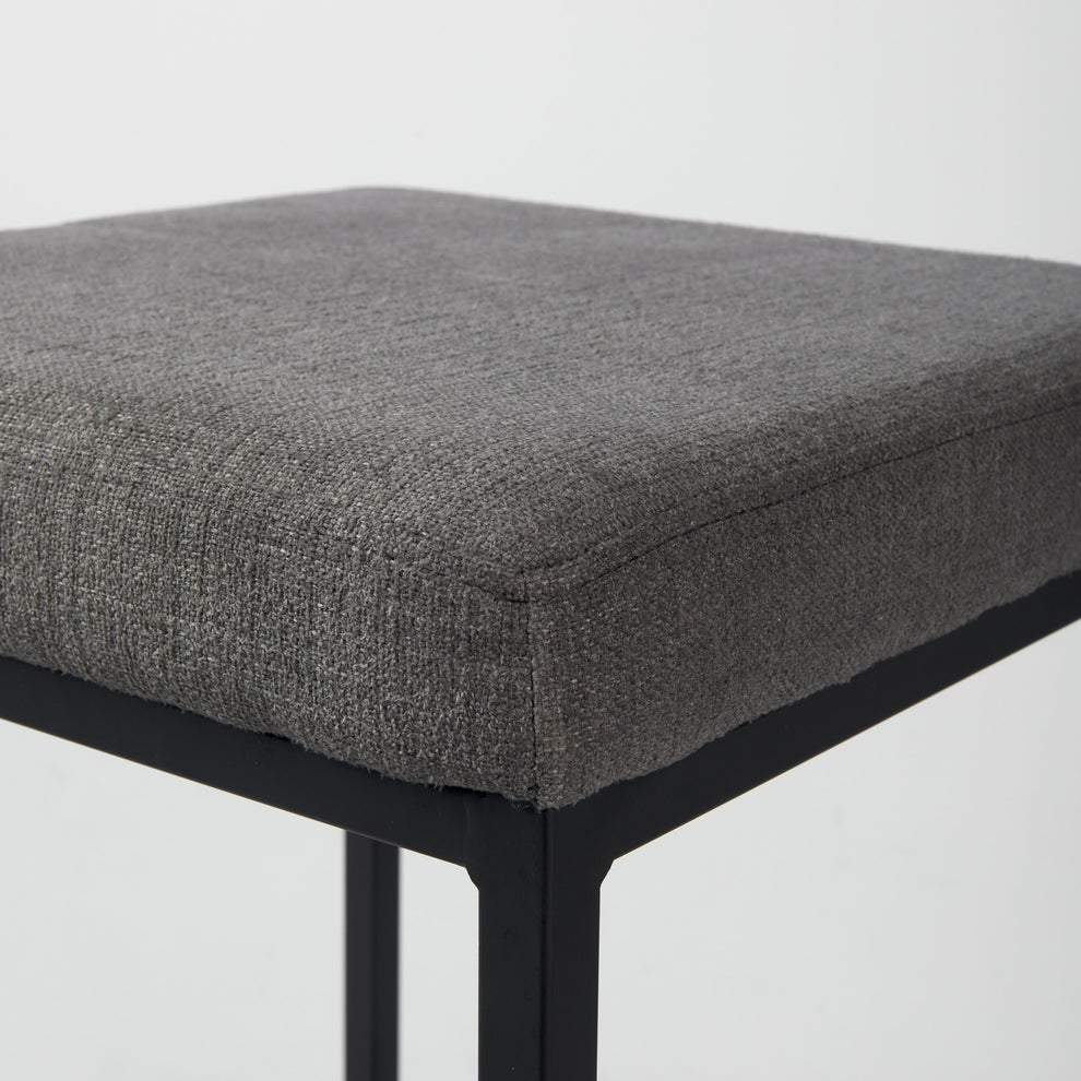 Geo Cube Black Metal And Gray Counter Stool By Homeroots | Counter Stools | Modishstore - 6