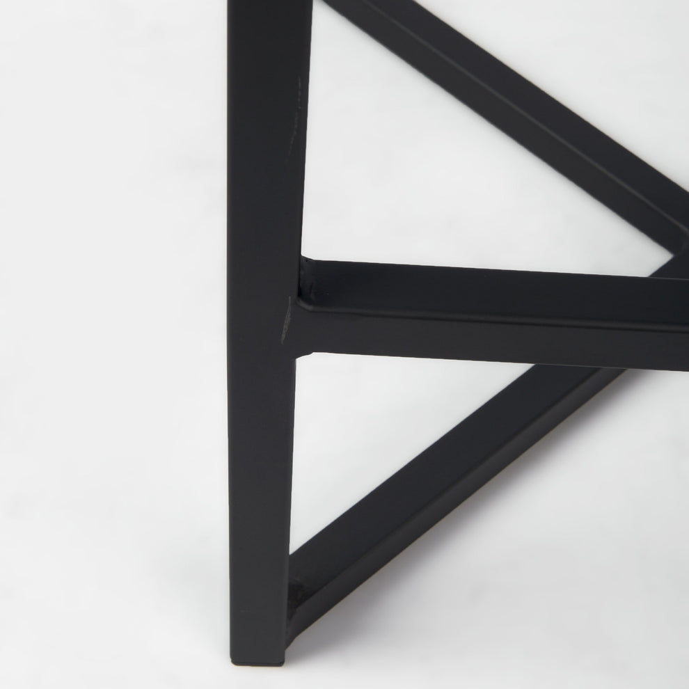Geo Cube Black Metal And Gray Counter Stool By Homeroots | Counter Stools | Modishstore - 7