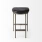 Black Leather Counter Stool With Gold Metal Frame By Homeroots | Counter Stools | Modishstore - 4