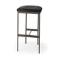Black Leather Bar Stool With Gold Metal Frame By Homeroots | Bar Stools | Modishstore