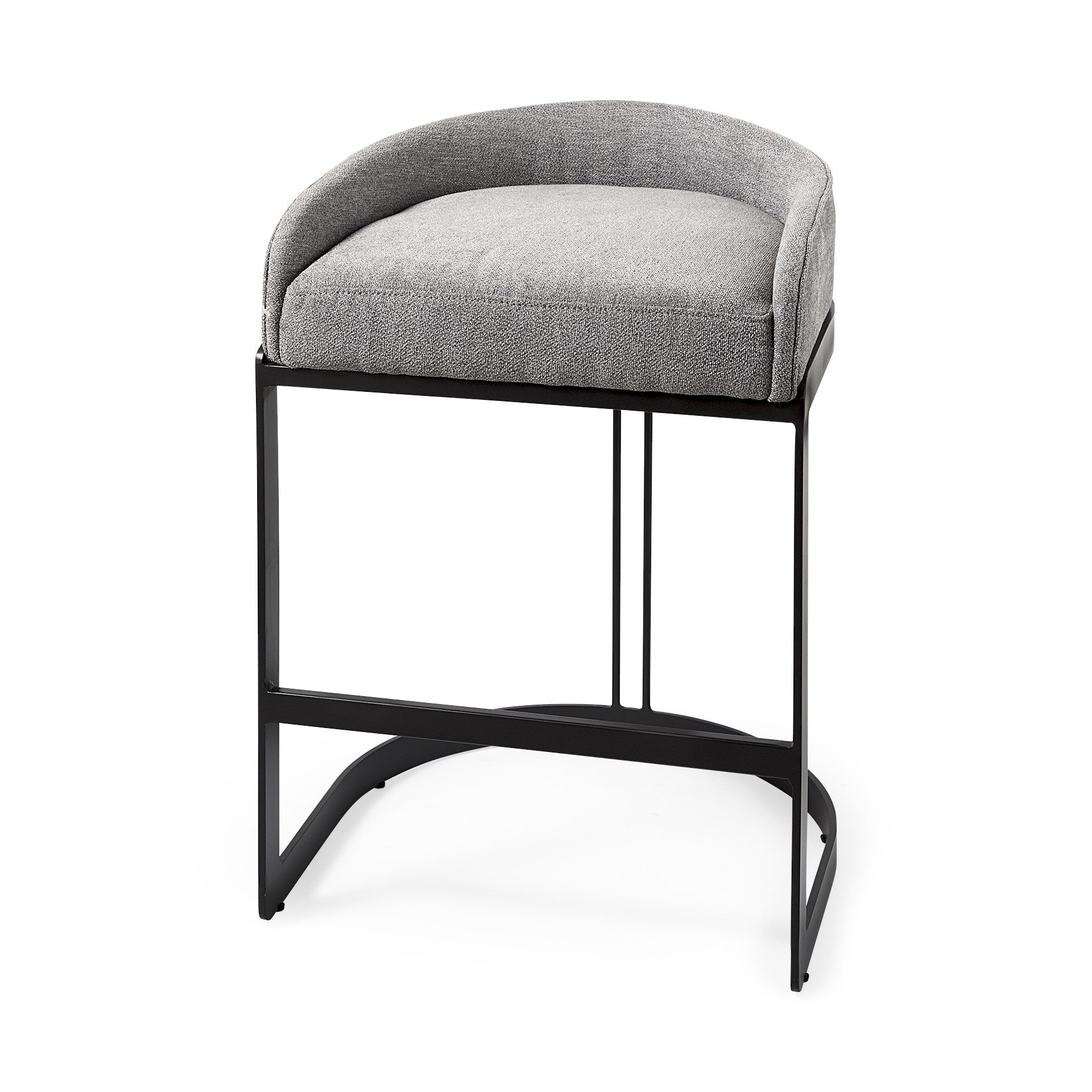 29" Soft Gray And Black Low Back Counter Stool By Homeroots | Counter Stools | Modishstore