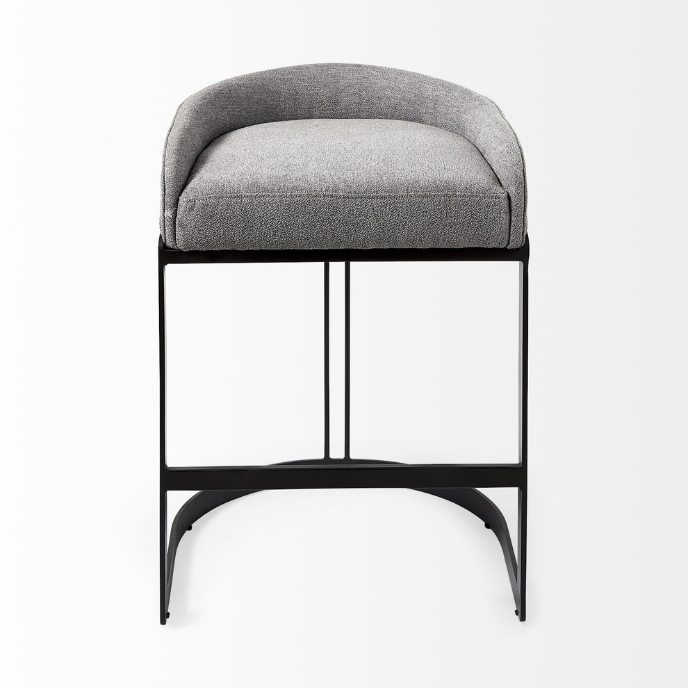 29" Soft Gray And Black Low Back Counter Stool By Homeroots | Counter Stools | Modishstore - 2