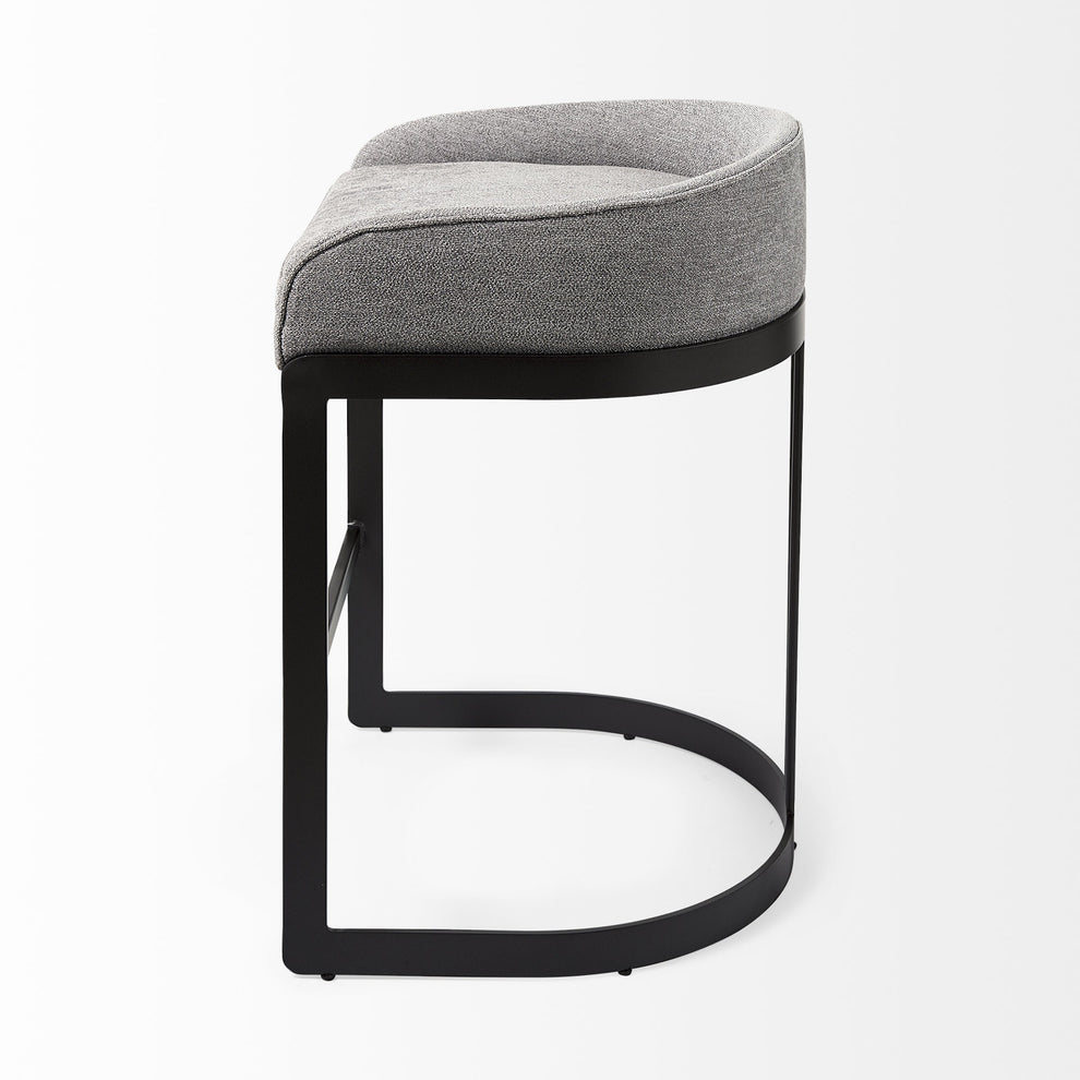 29" Soft Gray And Black Low Back Counter Stool By Homeroots | Counter Stools | Modishstore - 3