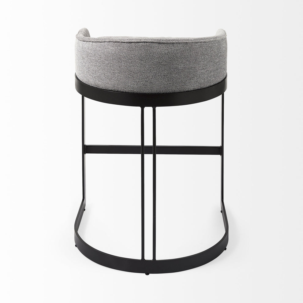 29" Soft Gray And Black Low Back Counter Stool By Homeroots | Counter Stools | Modishstore - 4