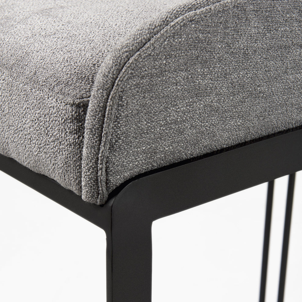 29" Soft Gray And Black Low Back Counter Stool By Homeroots | Counter Stools | Modishstore - 7