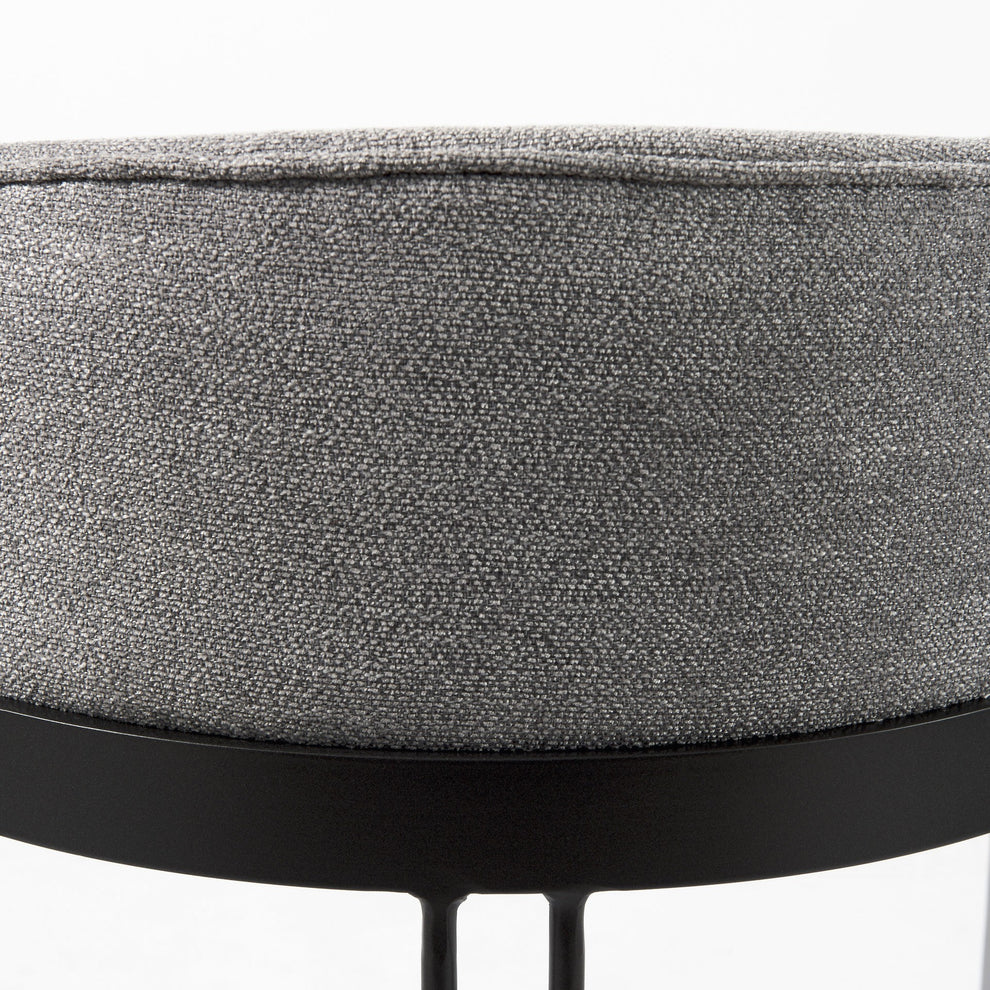 29" Soft Gray And Black Low Back Counter Stool By Homeroots | Counter Stools | Modishstore - 9