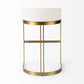 33" Off White And Gold Low Back Bar Stool By Homeroots | Bar Stools | Modishstore - 4