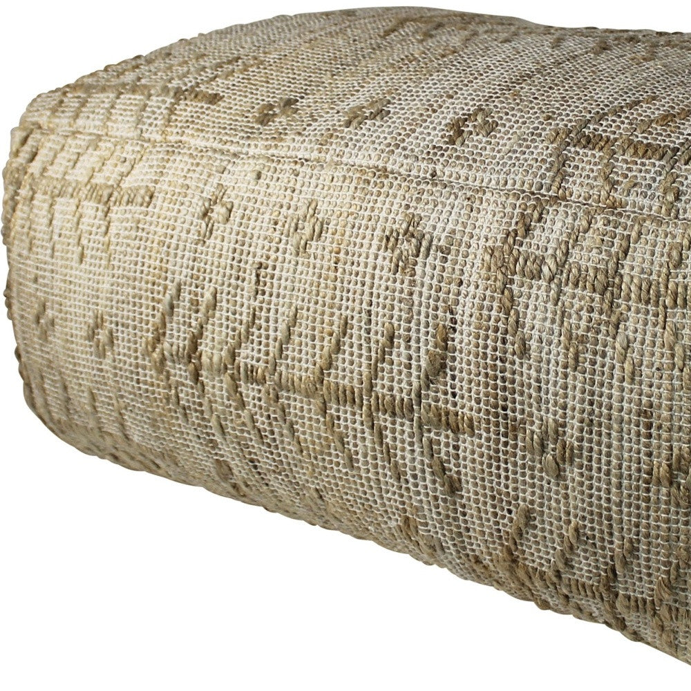 Natural Hemp Textured Rectangle Pouf By Homeroots | Poufs | Modishstore - 4