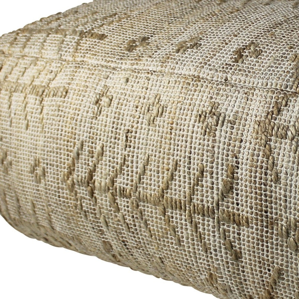 Natural Hemp Textured Rectangle Pouf By Homeroots | Poufs | Modishstore - 5