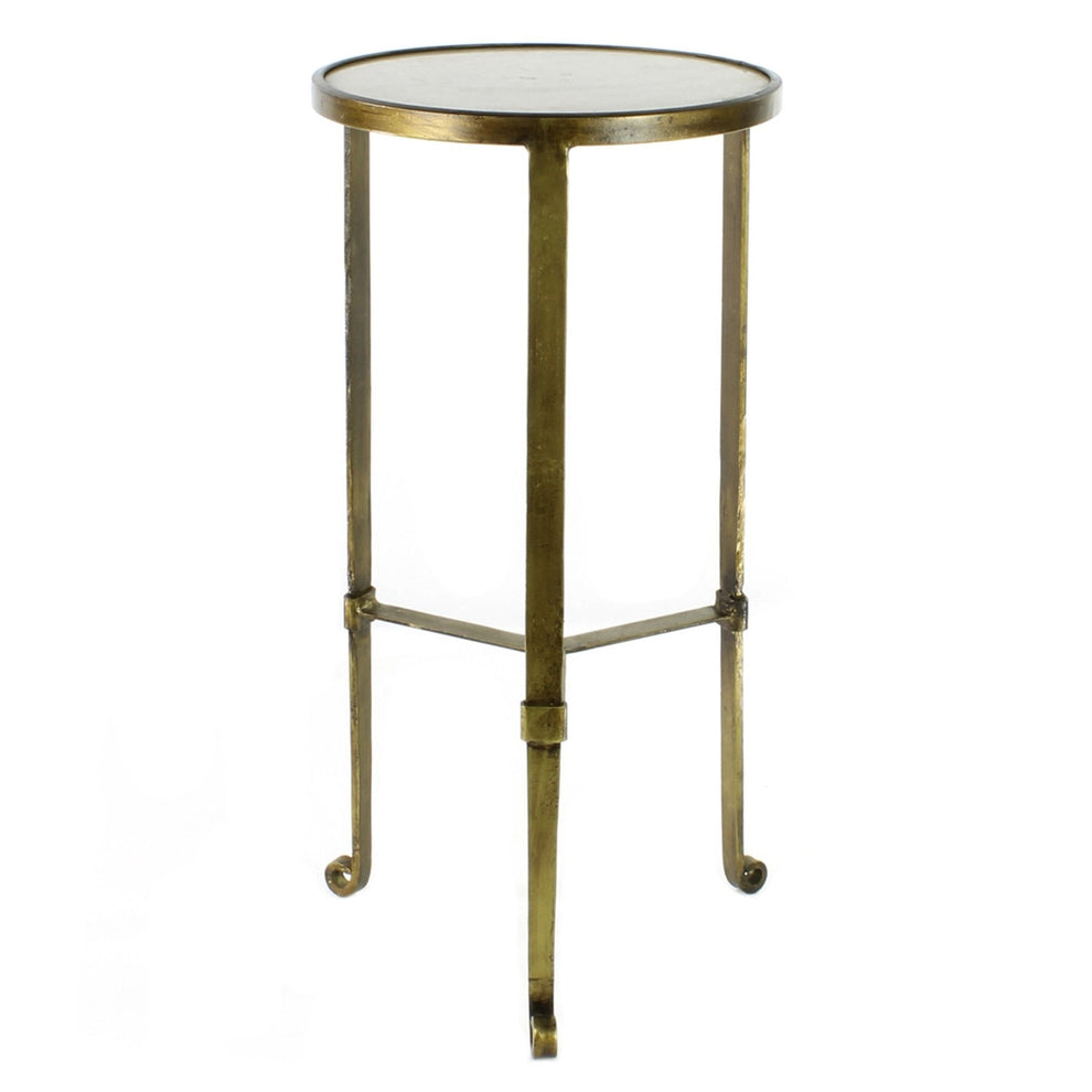 Gold and White Marble Side Table By Homeroots | Side Tables | Modishstore - 2