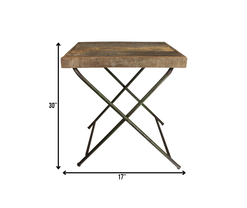 Reclaimed Wood Folding Table By Homeroots | Side Tables | Modishstore - 5