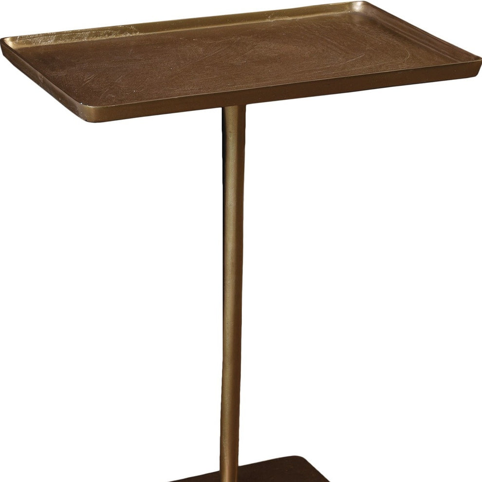 Gold Cast Aluminum Side Table By Homeroots | Side Tables | Modishstore - 3
