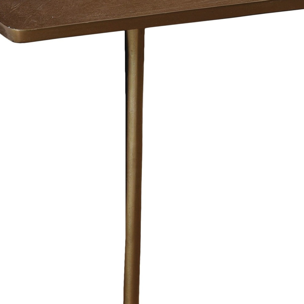 Gold Cast Aluminum Side Table By Homeroots | Side Tables | Modishstore - 4