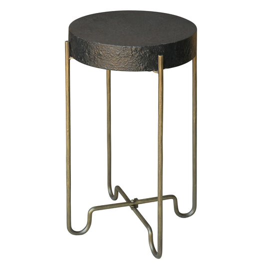 Black and Gold Side Table By Homeroots