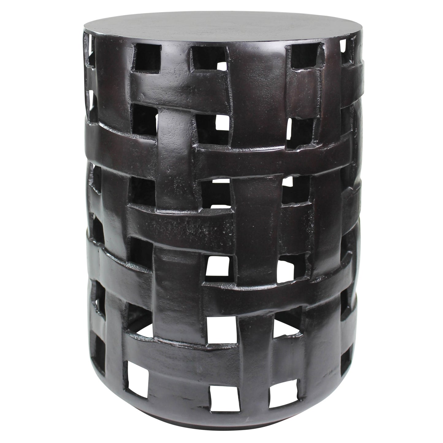 Cast Aluminum Woven Side Table By Homeroots | Side Tables | Modishstore