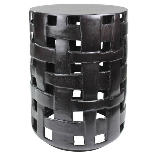 Cast Aluminum Woven Side Table By Homeroots | Side Tables | Modishstore