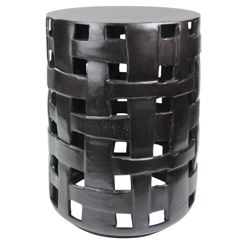 Cast Aluminum Woven Side Table By Homeroots | Side Tables | Modishstore