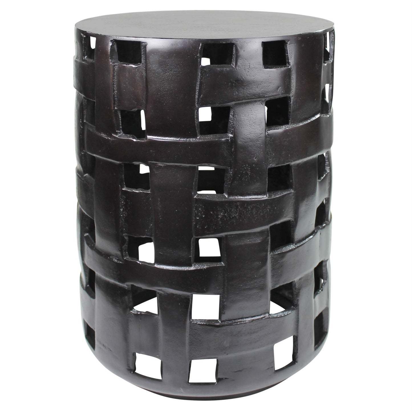 Cast Aluminum Woven Side Table By Homeroots | Side Tables | Modishstore - 2