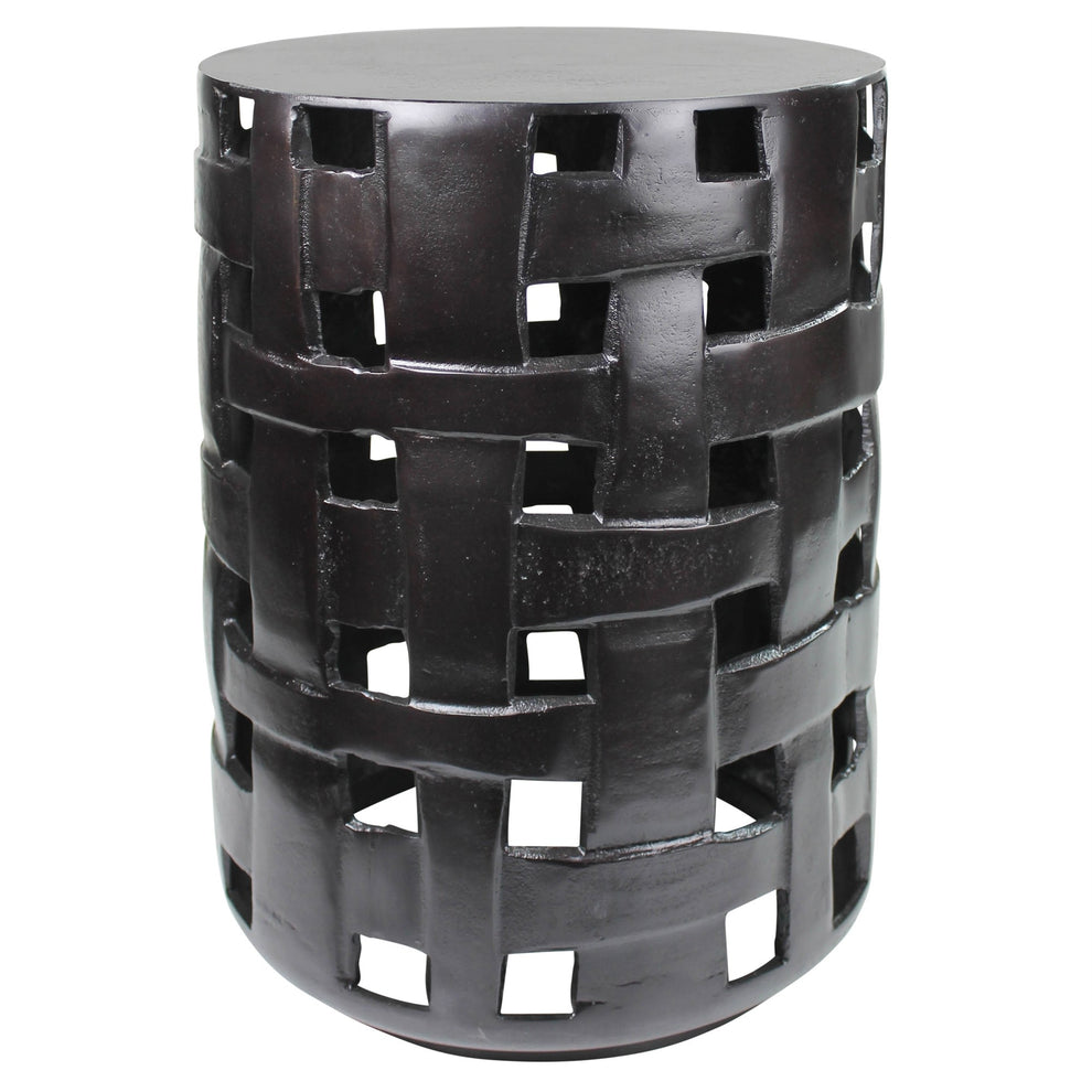 Cast Aluminum Woven Side Table By Homeroots | Side Tables | Modishstore - 2