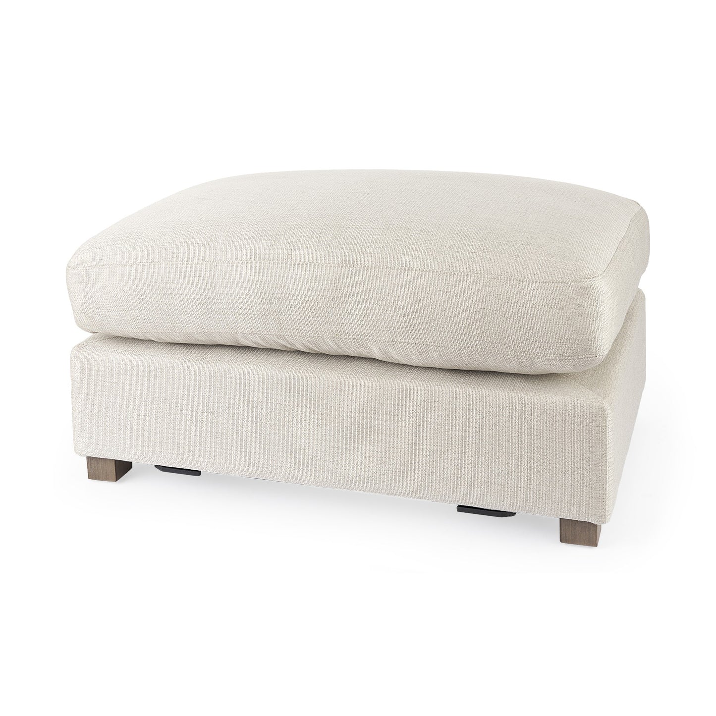 Beige Fabric Covered Half Ottoman By Homeroots | Ottomans | Modishstore