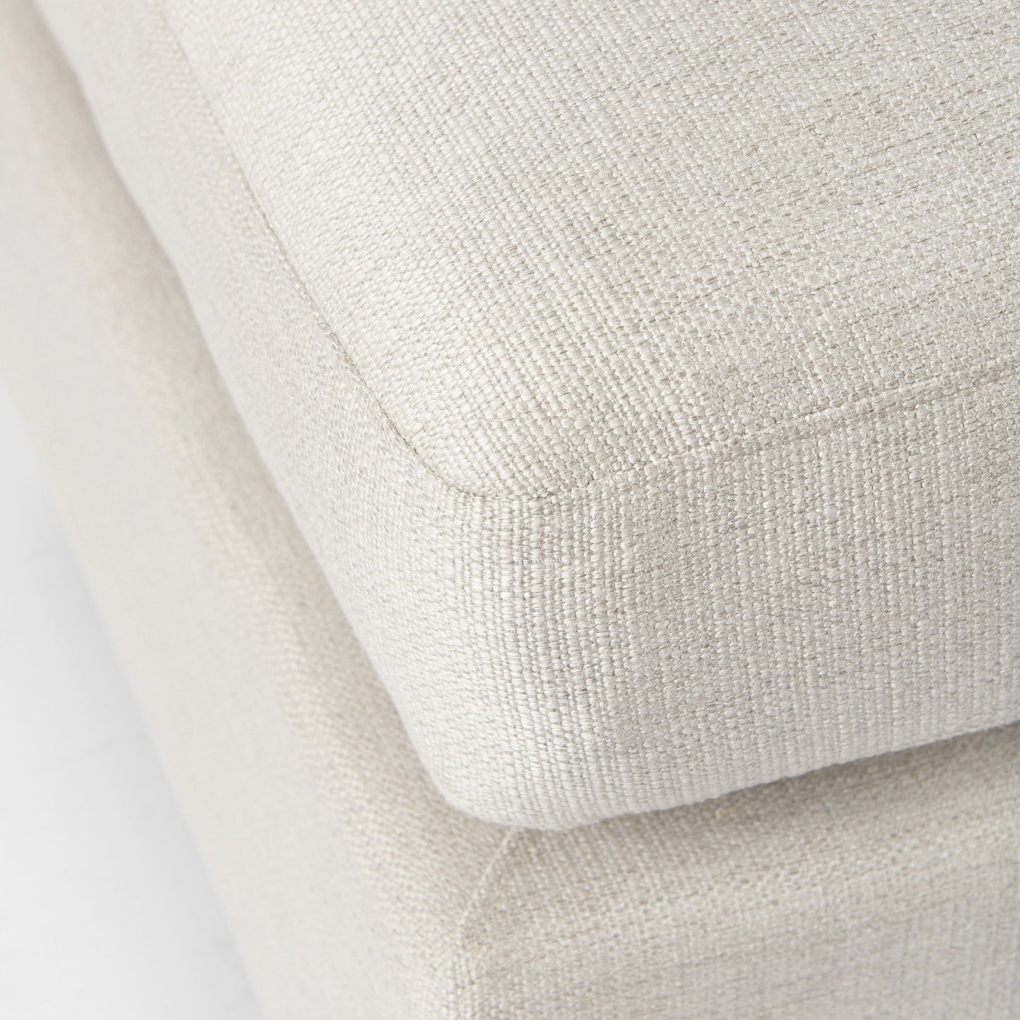 Beige Fabric Covered Half Ottoman By Homeroots | Ottomans | Modishstore - 2