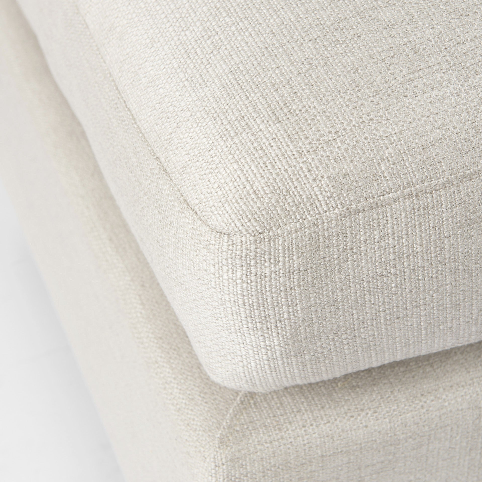 Beige Fabric Covered Half Ottoman By Homeroots | Ottomans | Modishstore - 2