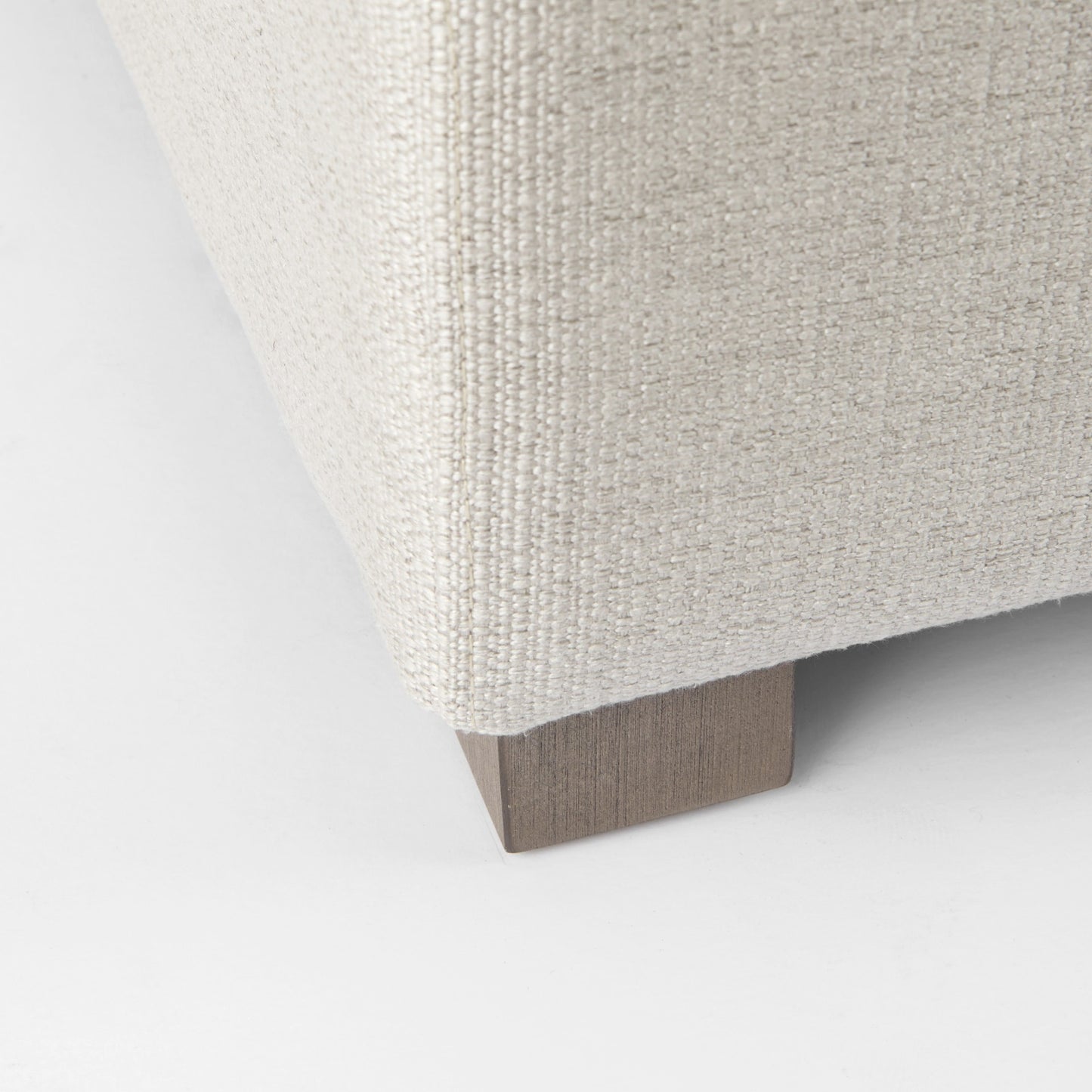 Beige Fabric Covered Half Ottoman By Homeroots | Ottomans | Modishstore - 7