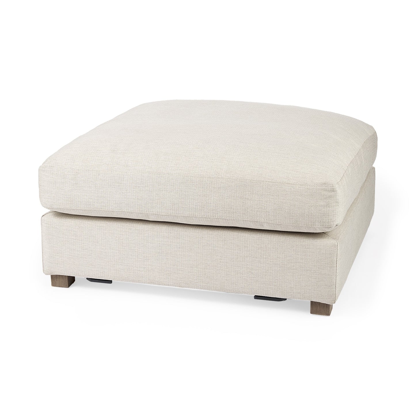 Beige Fabric Covered Full Size Ottoman By Homeroots | Ottomans | Modishstore