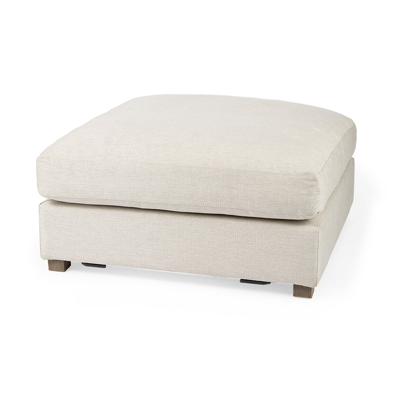 Beige Fabric Covered Full Size Ottoman By Homeroots | Ottomans | Modishstore