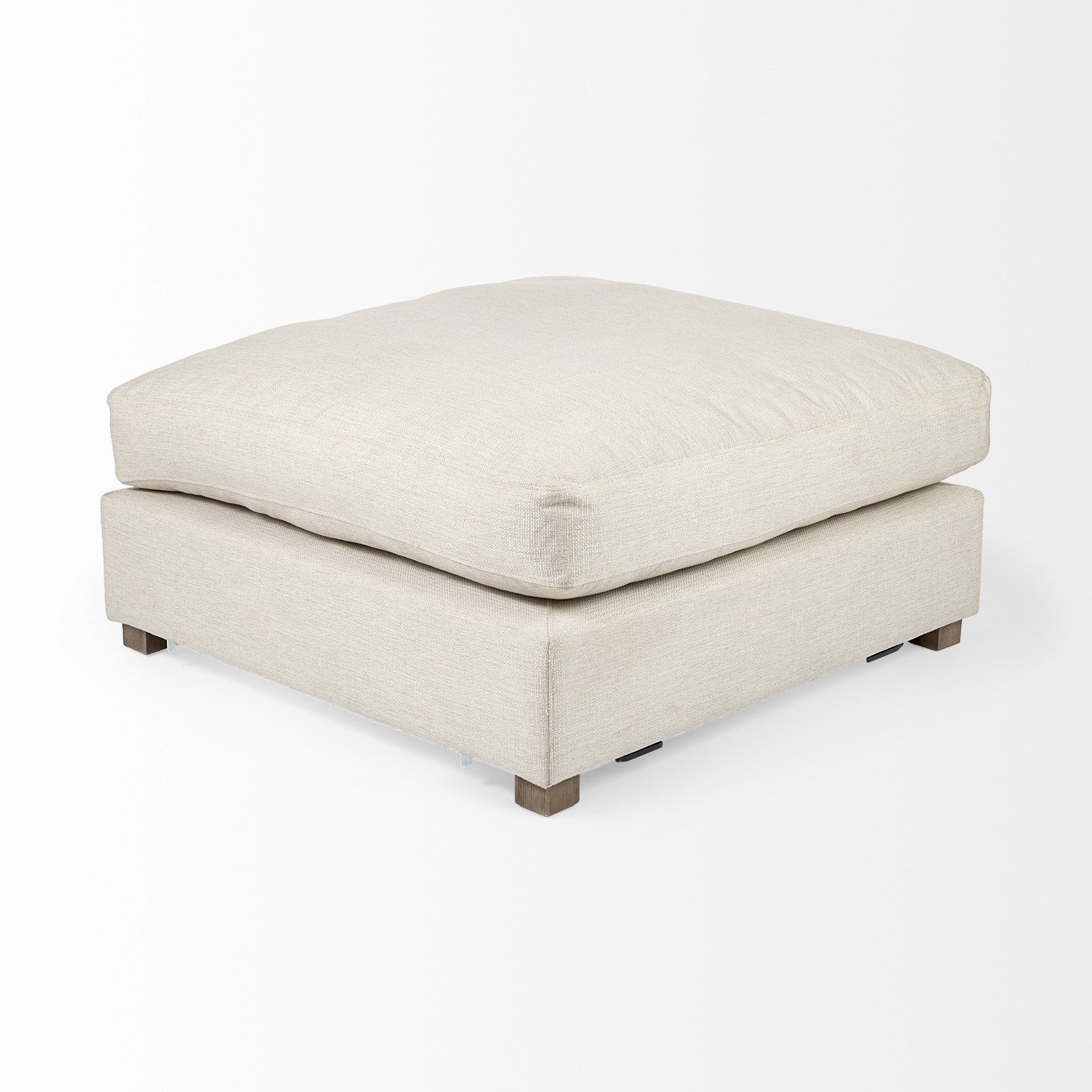 Beige Fabric Covered Full Size Ottoman By Homeroots | Ottomans | Modishstore - 4