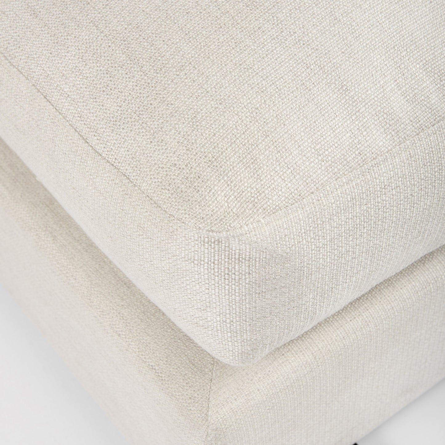 Beige Fabric Covered Full Size Ottoman By Homeroots | Ottomans | Modishstore - 2