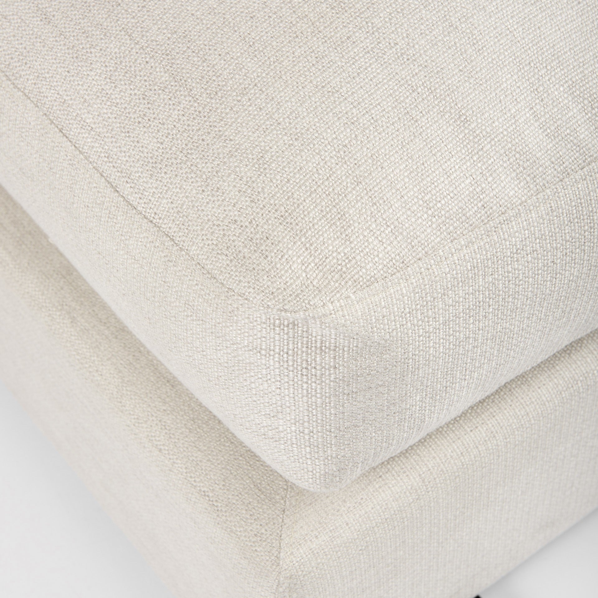 Beige Fabric Covered Full Size Ottoman By Homeroots | Ottomans | Modishstore - 2