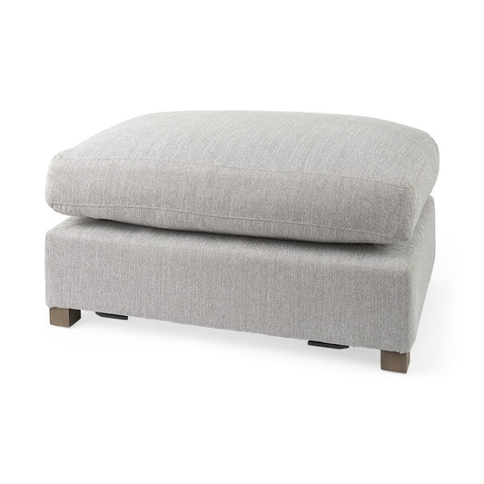 Light Gray Fabric Covered Half Ottoman By Homeroots
