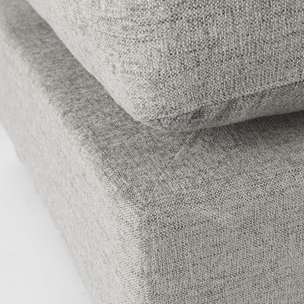 Gray Fabric Covered Half Ottoman By Homeroots | Ottomans | Modishstore - 7