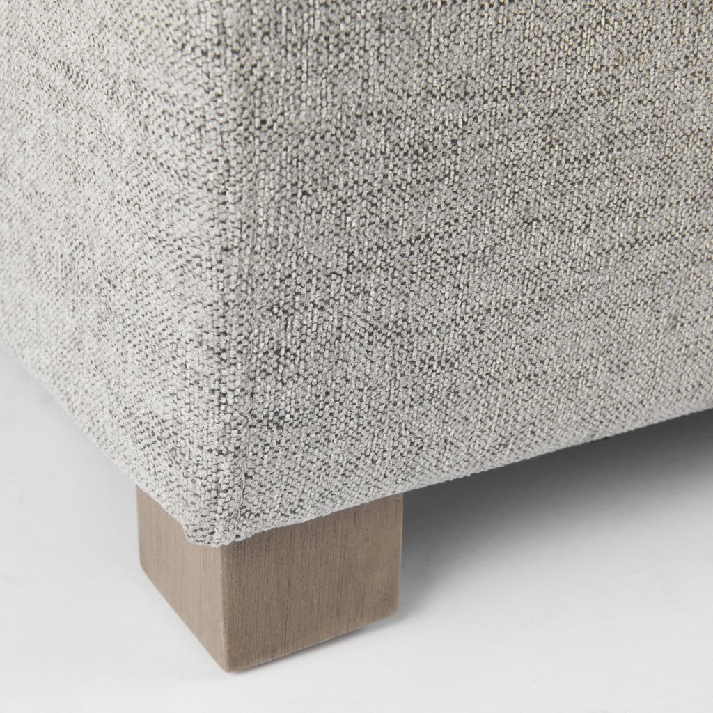 Gray Fabric Covered Half Ottoman By Homeroots | Ottomans | Modishstore - 8