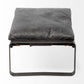 Mod Black Leather Metal Base Ottoman By Homeroots | Ottomans | Modishstore - 4