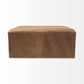 Brown Leather Wrapped Ottoman By Homeroots | Ottomans | Modishstore - 3