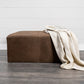 Brown Leather Wrapped Ottoman By Homeroots | Ottomans | Modishstore - 5