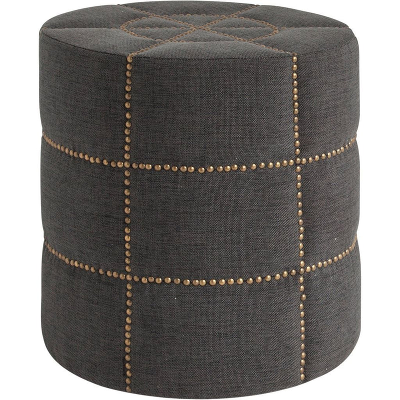 Dark Gray Ottoman with Metal Detailing By Homeroots | Ottomans | Modishstore