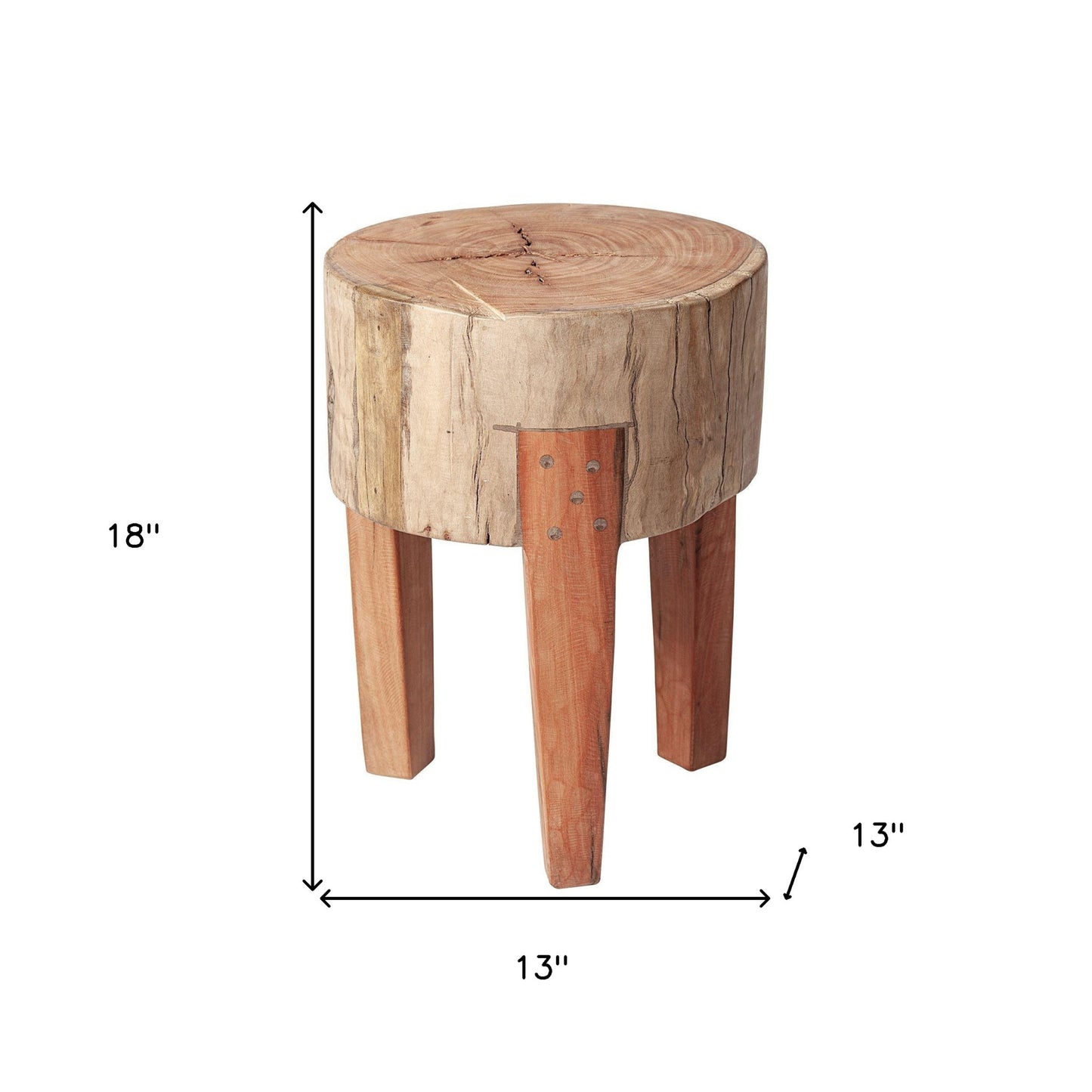 Modern Farmhouse 18' Reclaimed Wood Stool By Homeroots | Stools | Modishstore - 2