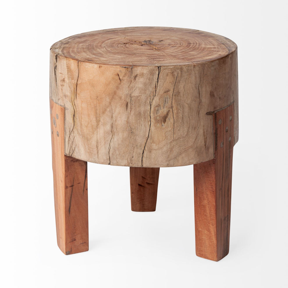Modern Farmhouse 15' Reclaimed Wood Stool By Homeroots | Stools | Modishstore - 2