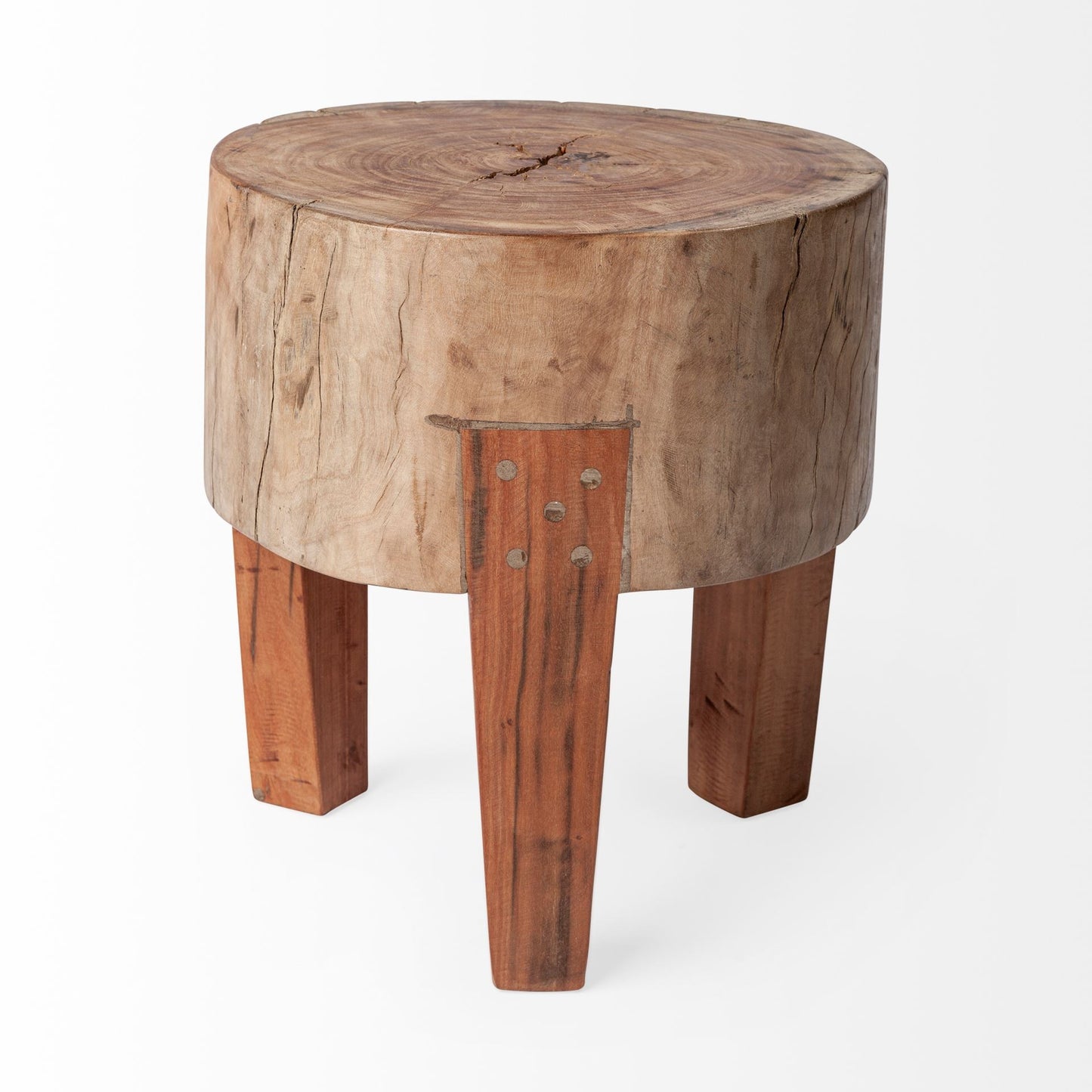 Modern Farmhouse 15' Reclaimed Wood Stool By Homeroots