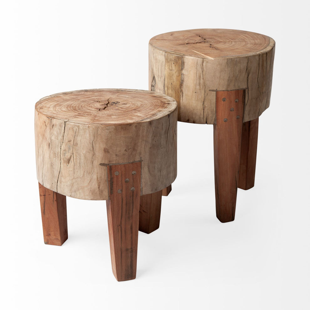 Modern Farmhouse 15' Reclaimed Wood Stool By Homeroots | Stools | Modishstore - 5