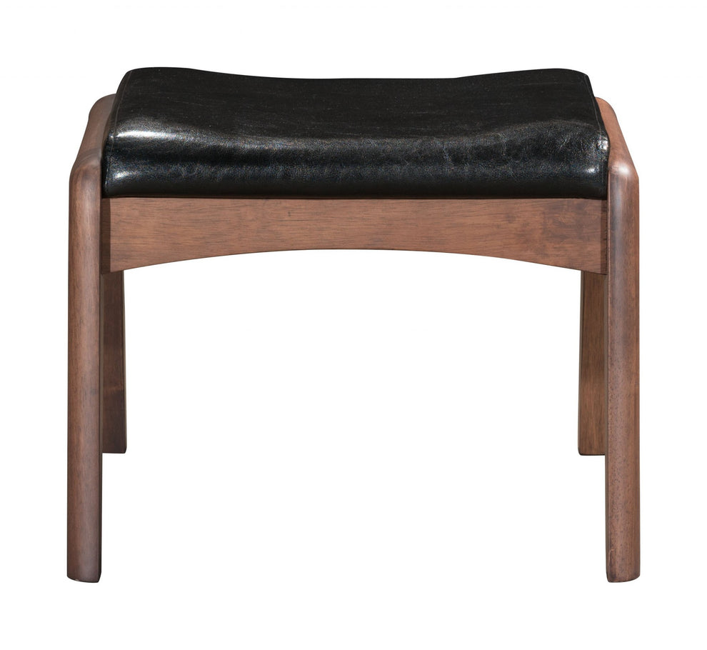 30" Black and Brown Faux Leather Tufted Arm Chair with Ottoman By Homeroots | Armchairs | Modishstore - 7